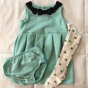 Janie and Jack dress with bow tights